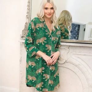 Printfresh Bagheera Green Flannel Nightshirt